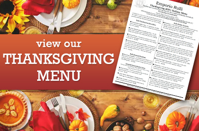 Rulli menu for 2025 Thanksgiving