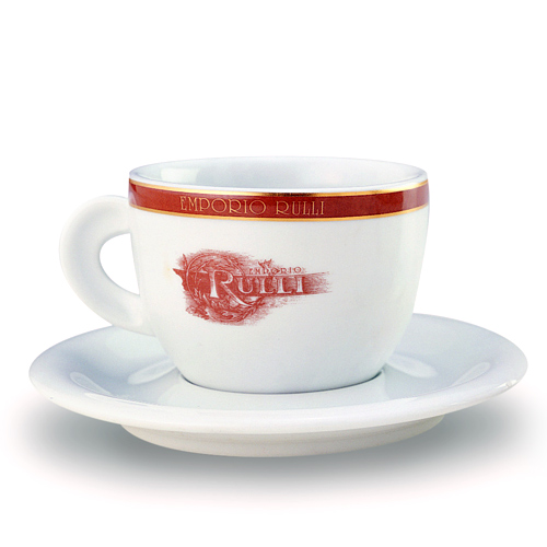 Porcelain Cappuccino Cups with Saucers Italian Style